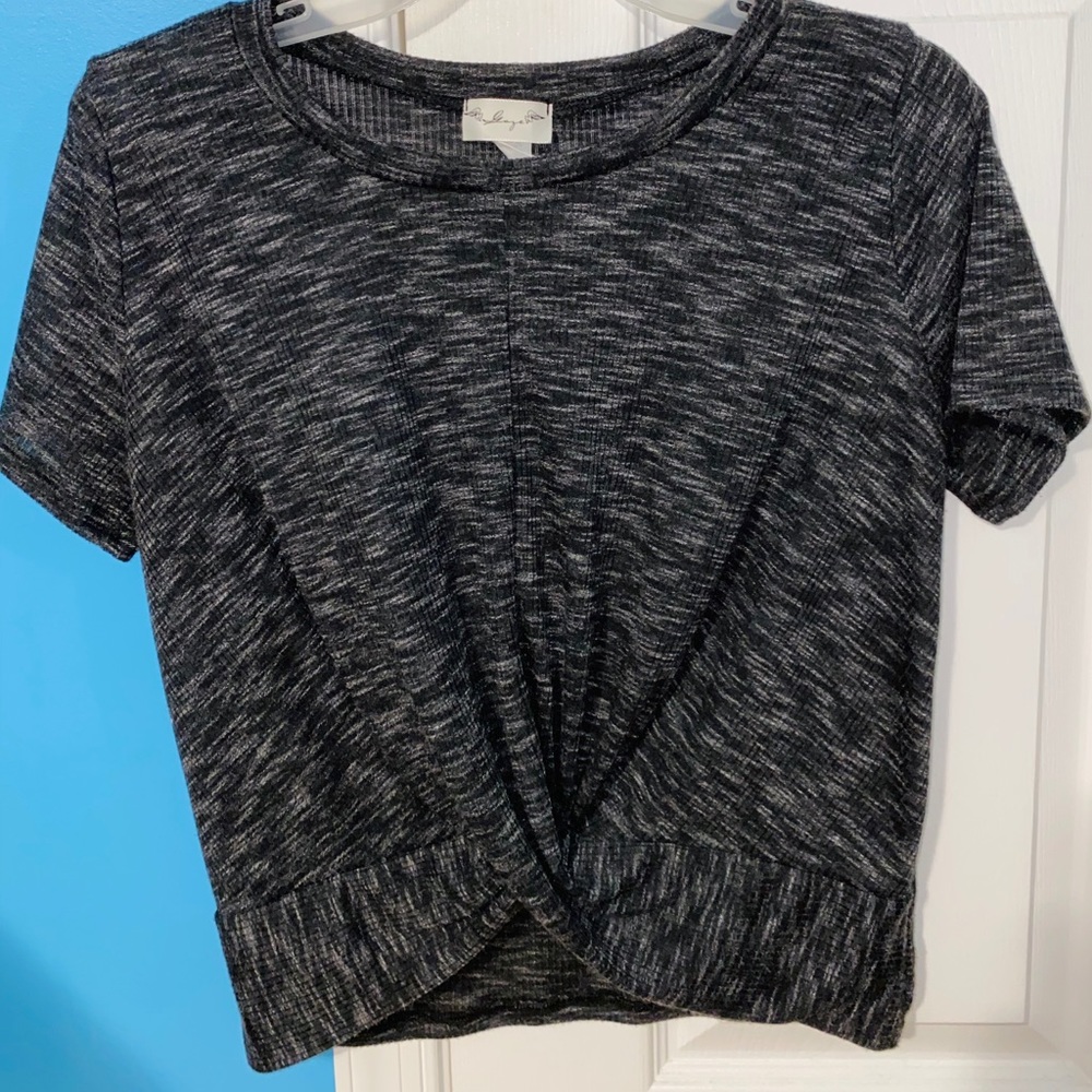 Super Soft Grey Knotted Tee